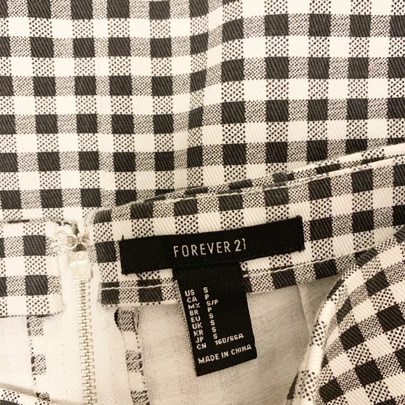 Forever 21 Black White Checkered Mini Skirt Size S - Picture 4 of 4